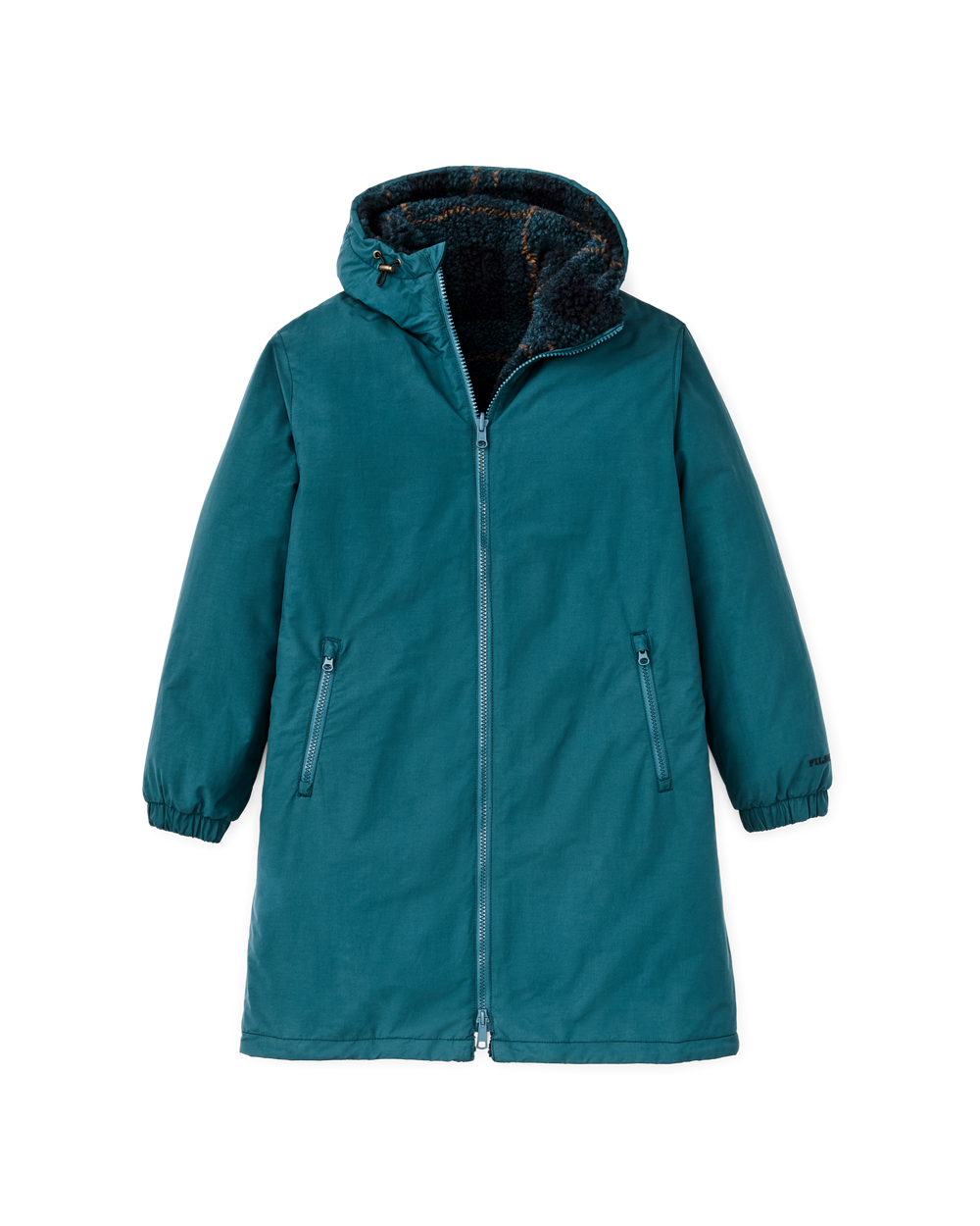 Women's Reversible Woolly Fleece Coat - Dark Teal