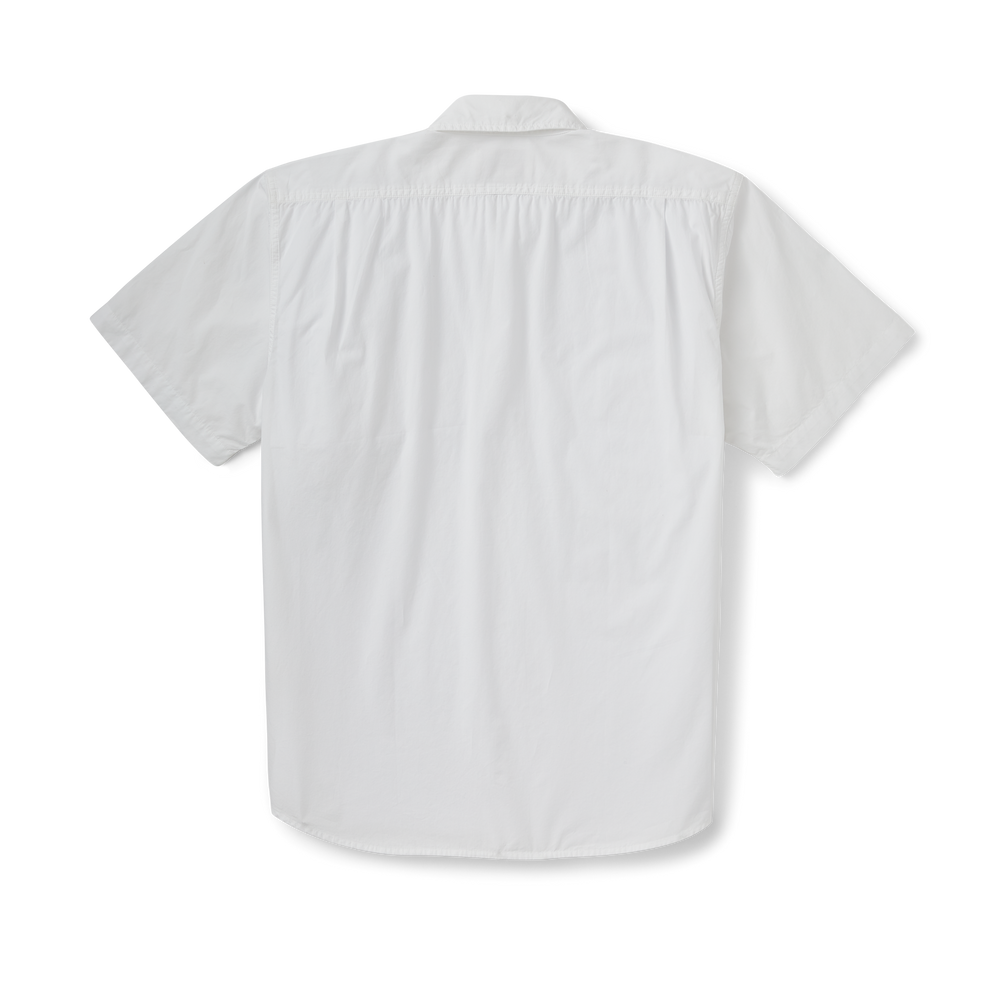 Alternate view of the Filson Filson's Washed Short Sleeve Feather Cloth Shirt - White
