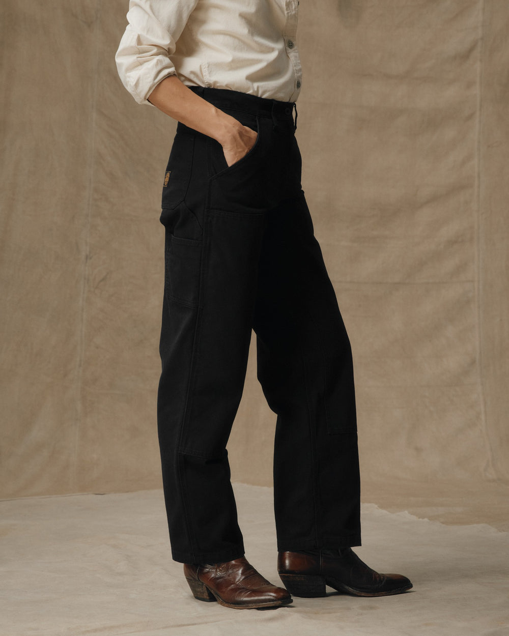 Women's Canvas Work Pants - Faded Black
