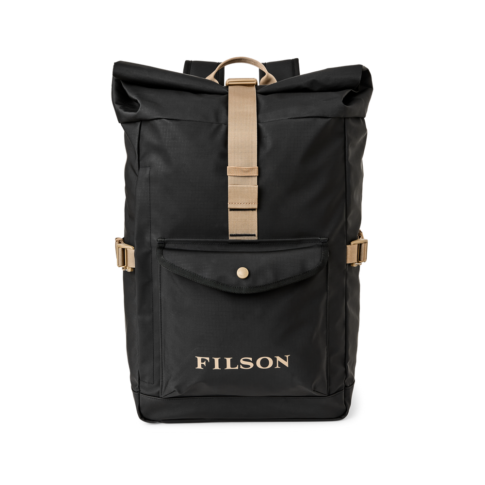 Front-facing image of the Filson All-Weather Backpack - Black / Covert