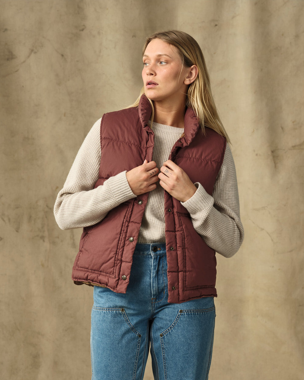 Women's Heritage Cotton Down Vest - Smoked Paprika