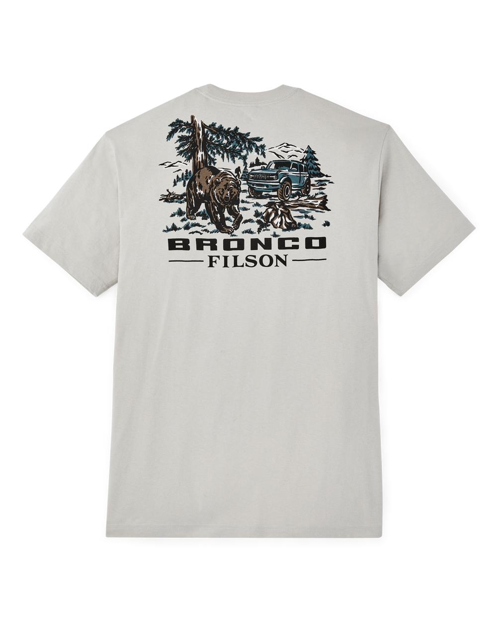 Bronco Filson Grizzly Graphic T-Shirt - Gray Sky