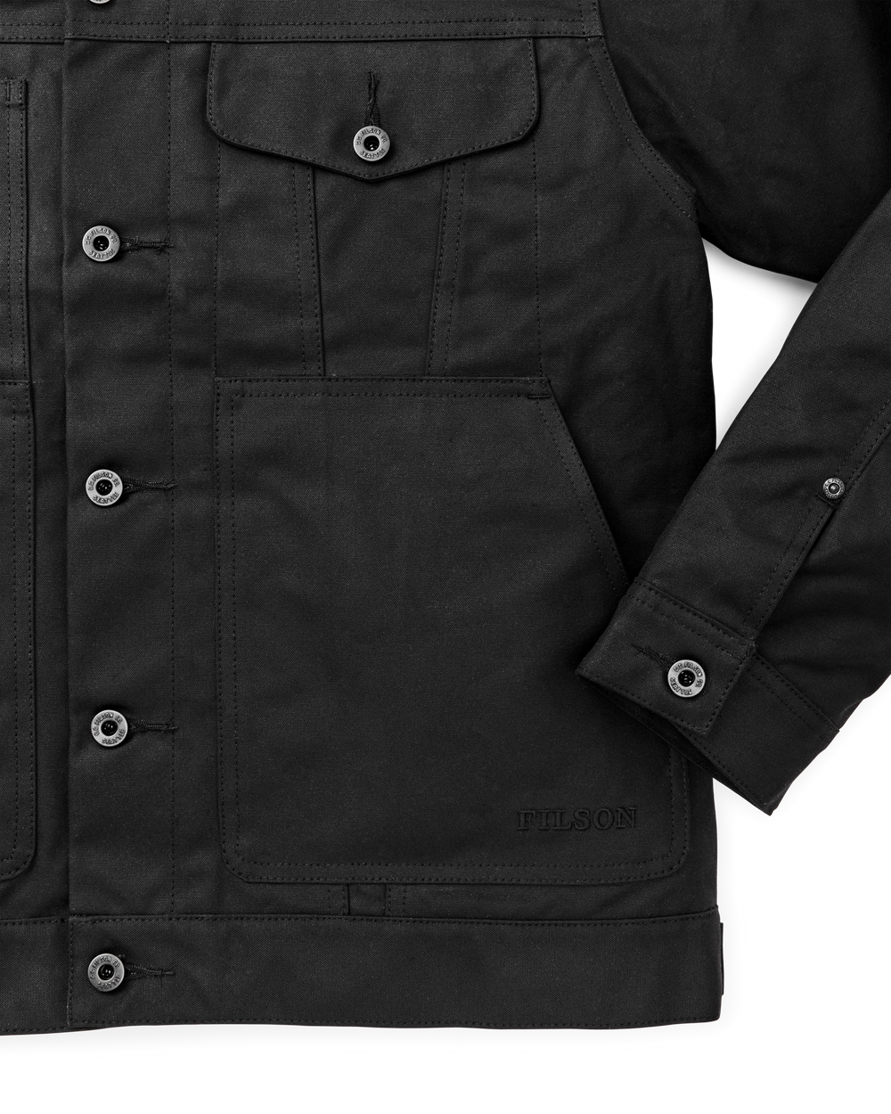 Alternate view of the Filson Tin Cloth Short Lined Cruiser Jacket - Black
