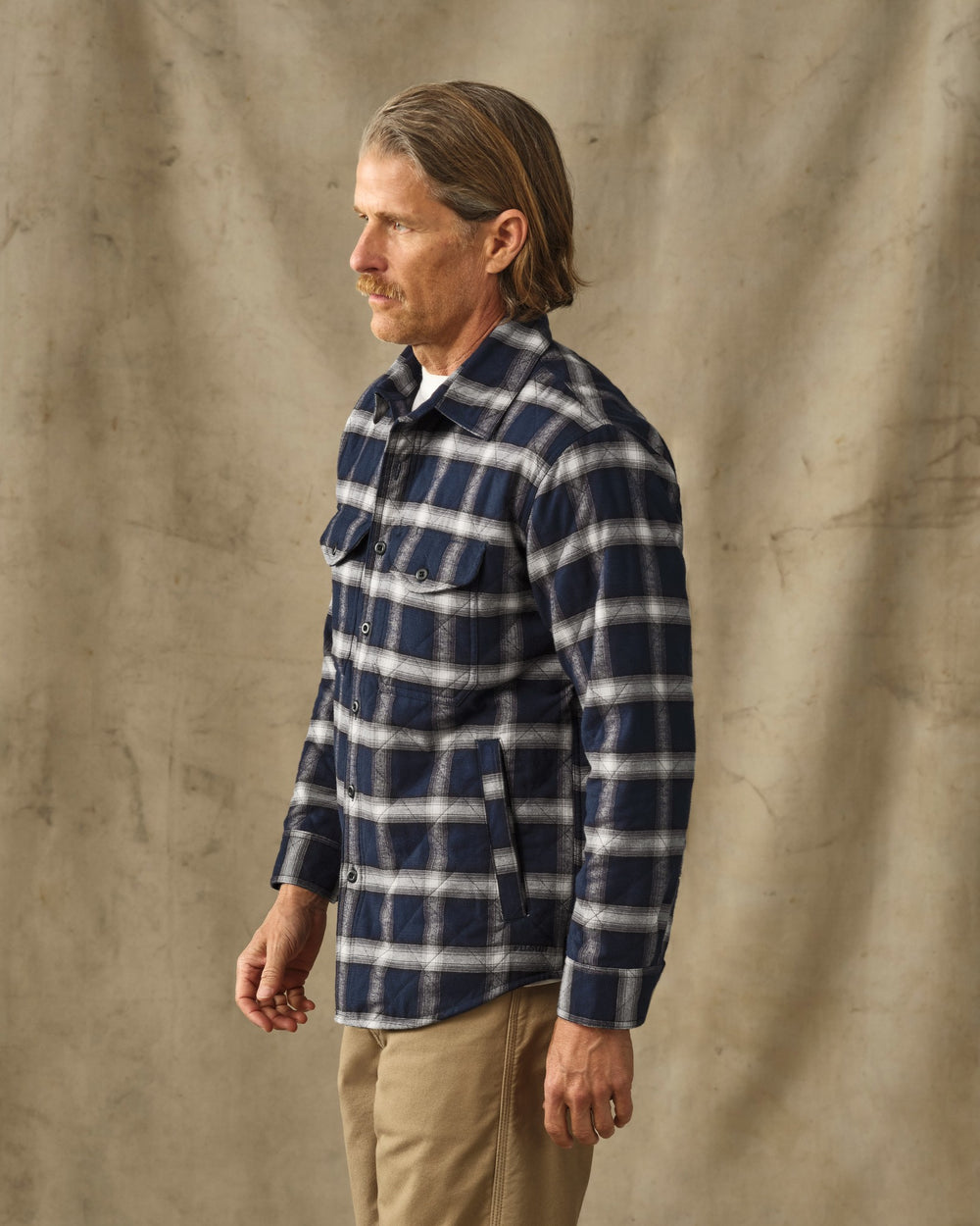 Insulated Flannel Jac-Shirt - Navy / Cream Plaid
