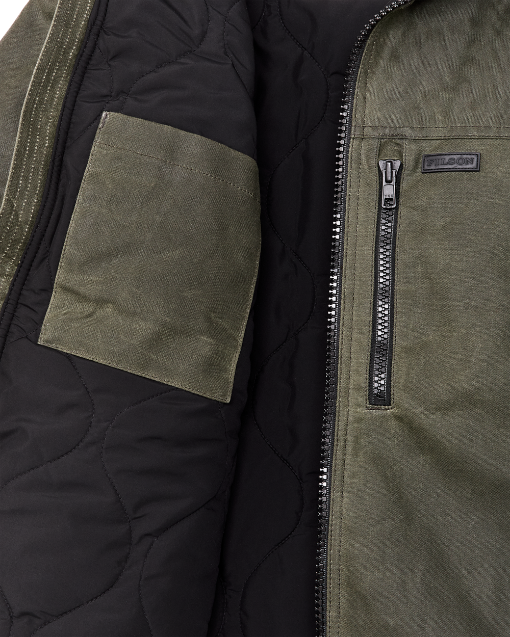Alternate view of the Filson Tin Cloth Primaloft Jacket - Otter Green