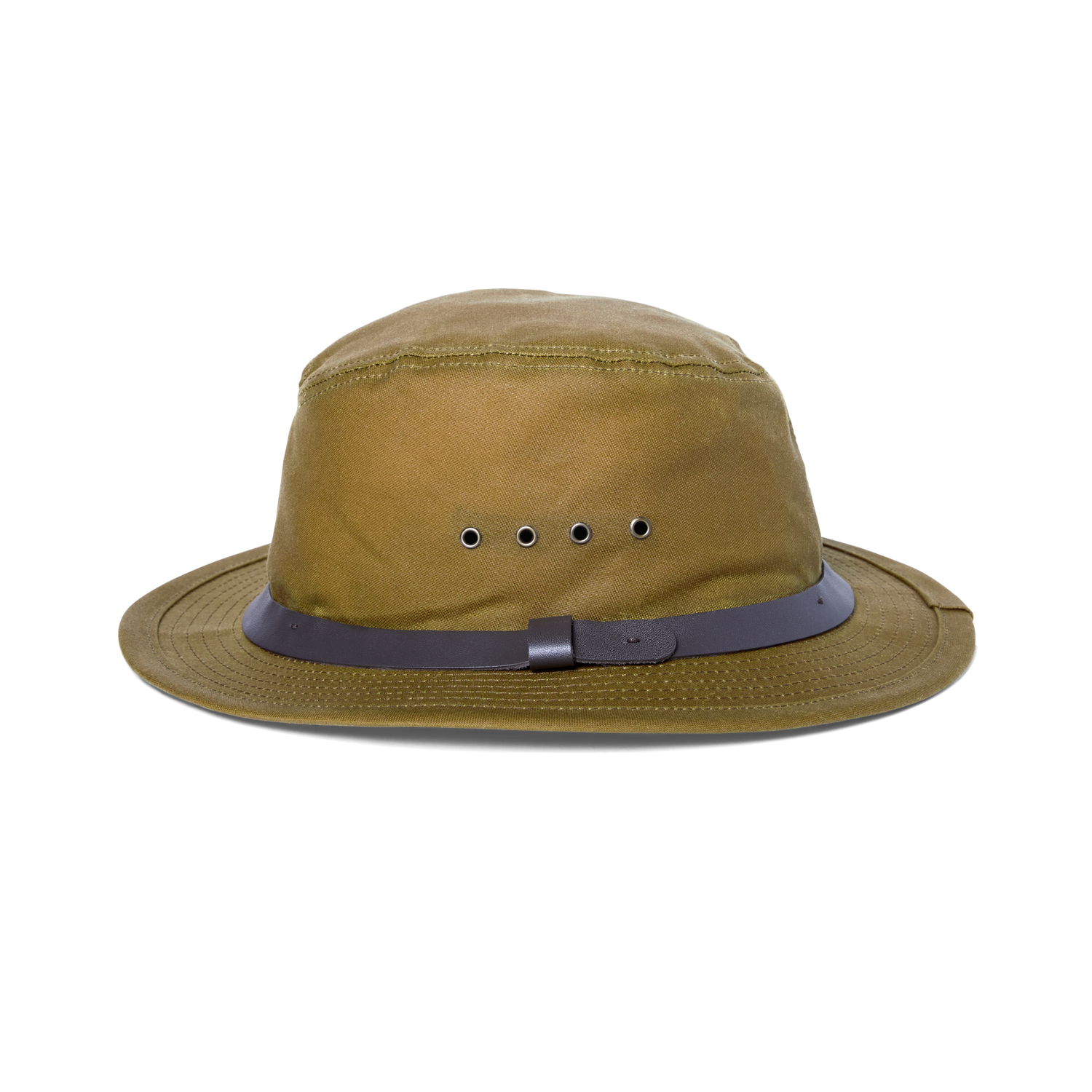 Front-facing image of the Filson Tin Cloth Packer Hat - Dark Tan
