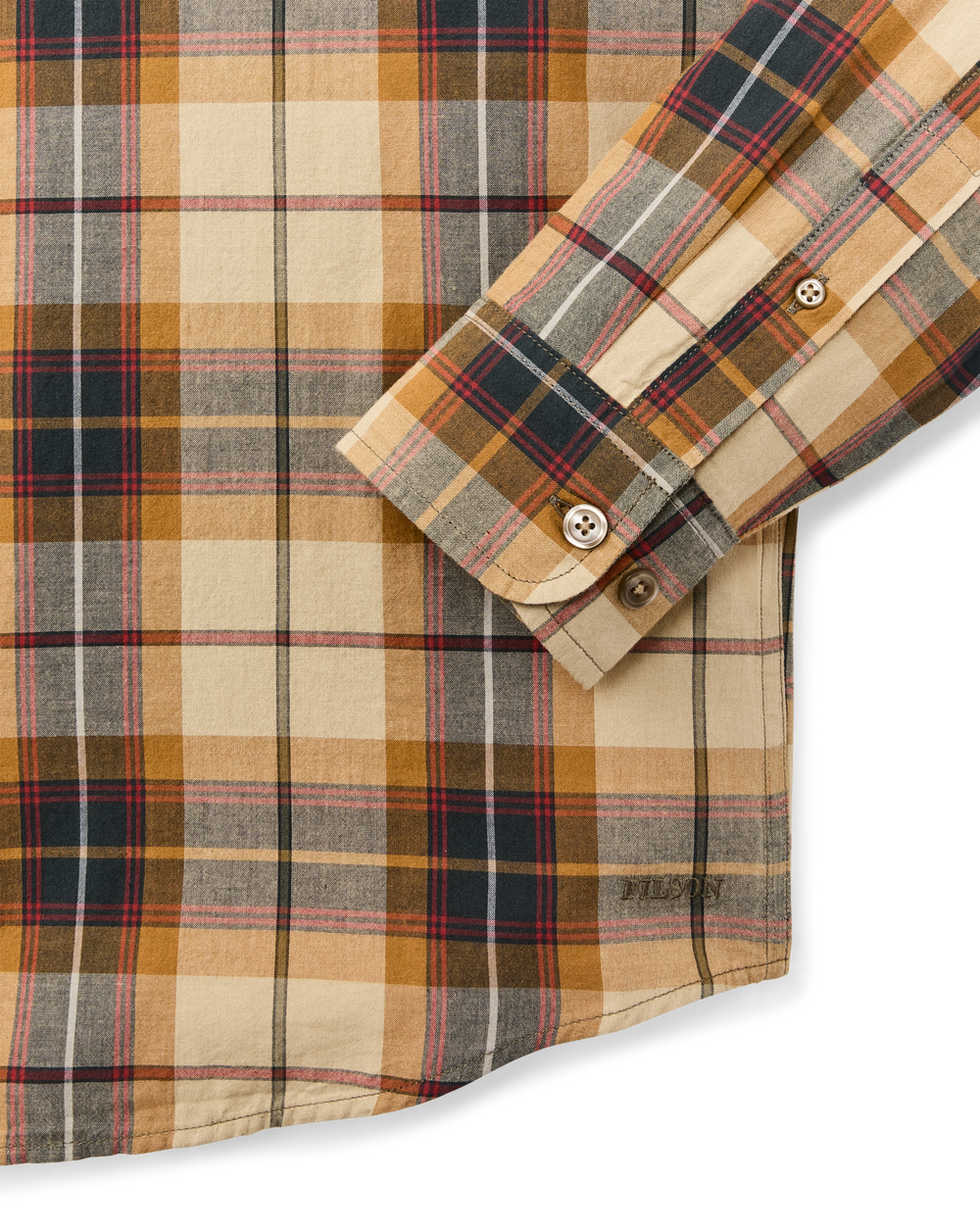 Madras Button-Down Shirt - Tan / Spruce Multicolor