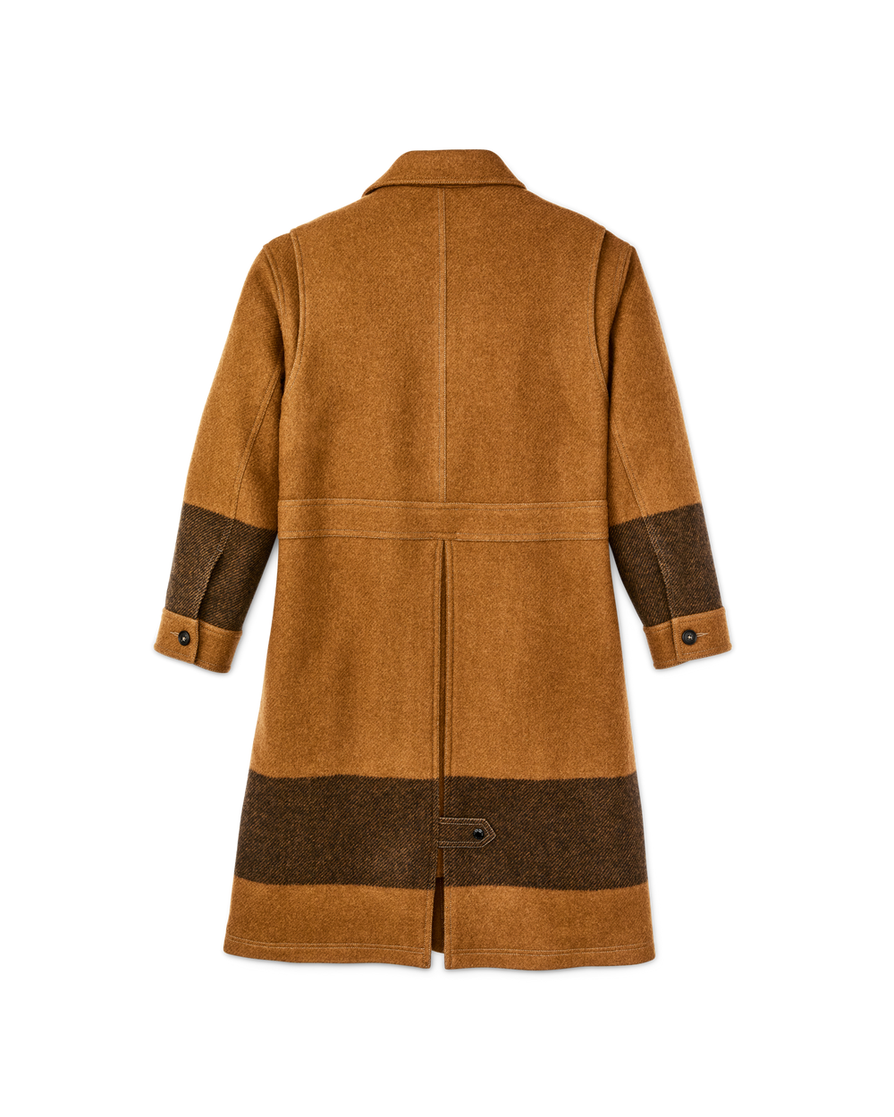 Women's Wool Long Cruiser Coat - Whiskey / Black Stripe