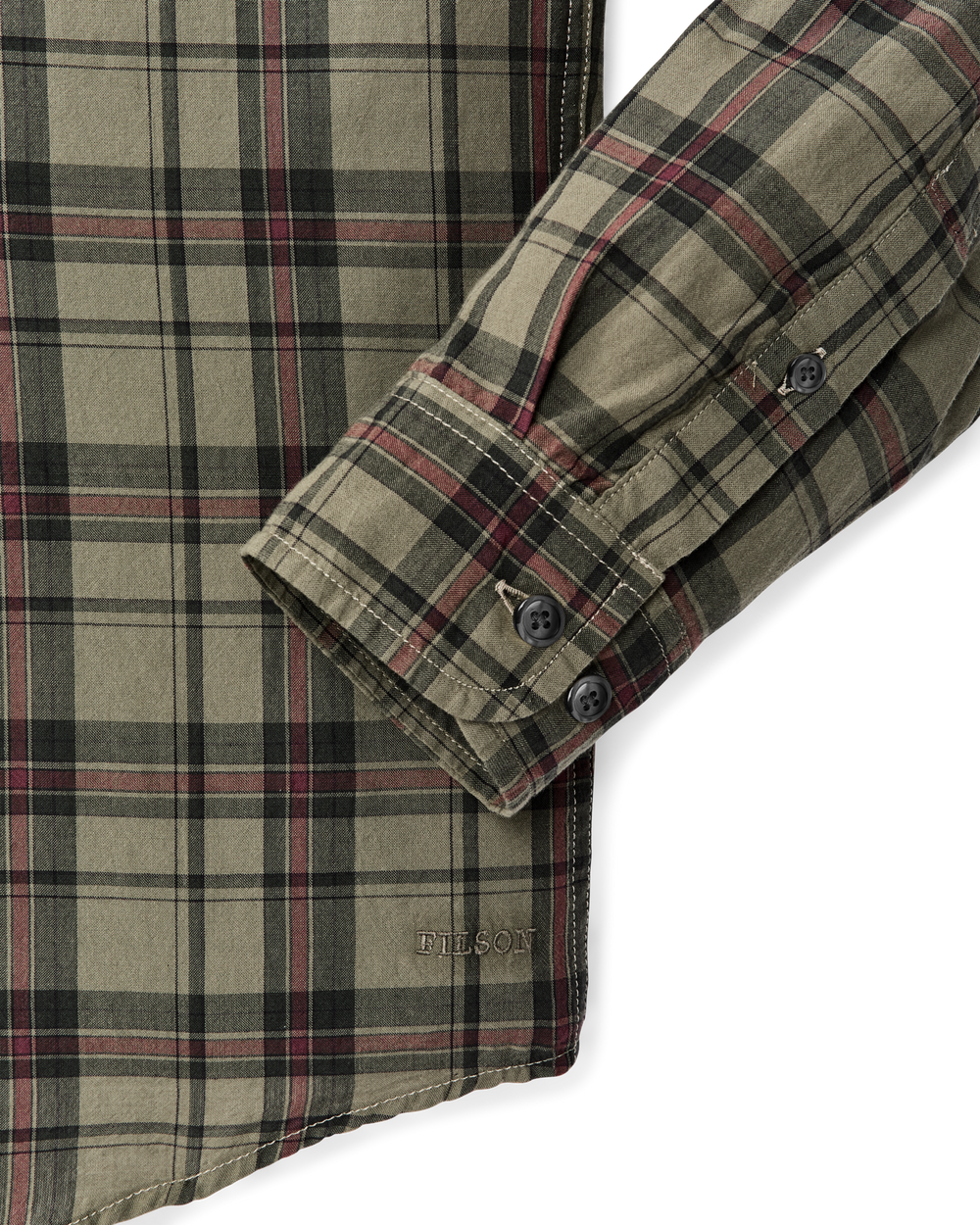 Madras Button-Down Shirt - Olive / Gravel Plaid