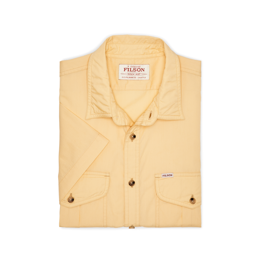 Alternate view of the Filson Filson's Washed Short Sleeve Feather Cloth Shirt - Straw