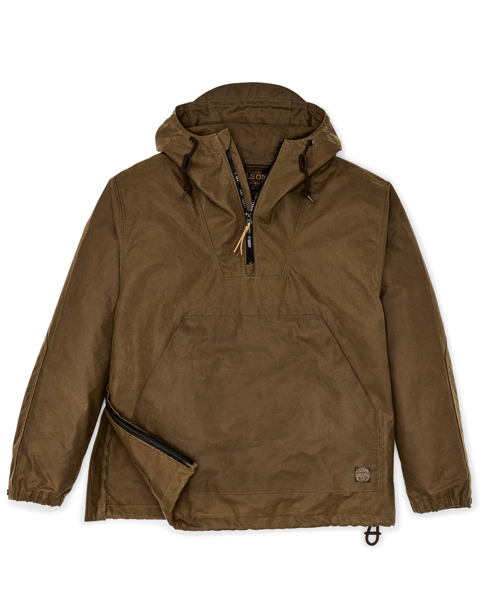 Alternate view of the Filson Shelter Cloth Waxed Anorak - Dark Tan