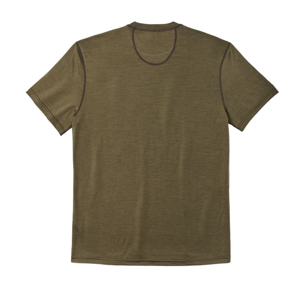 Alternate view of the Filson 210g Merino Wool Short Sleeve Crewneck - Dark Olive