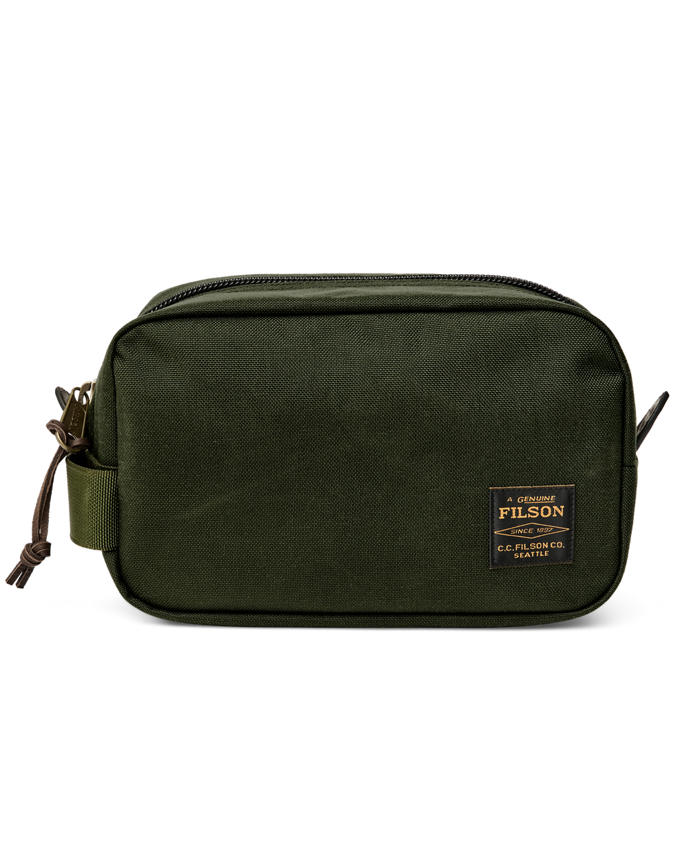 Front-facing image of the Filson Dryden Travel Pack - Otter Green