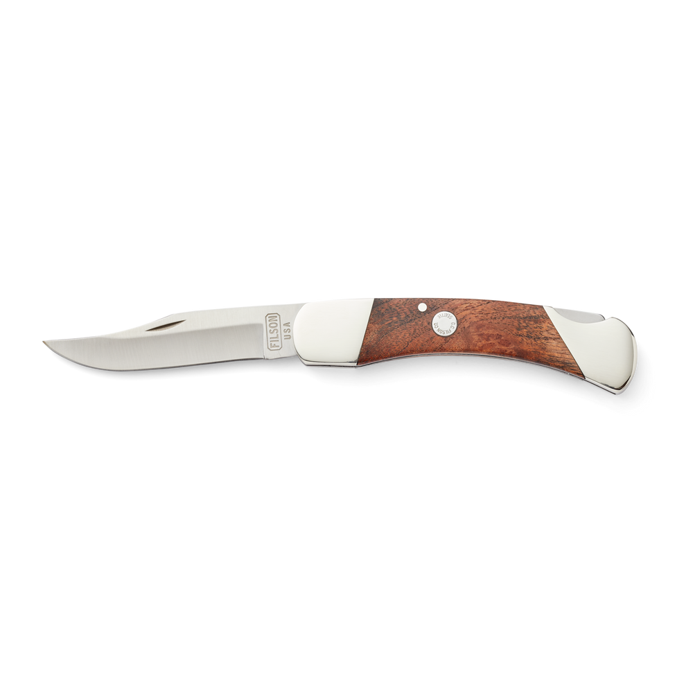 Front-facing image of the Filson Mesquite Professional Lockback Knife - Brown