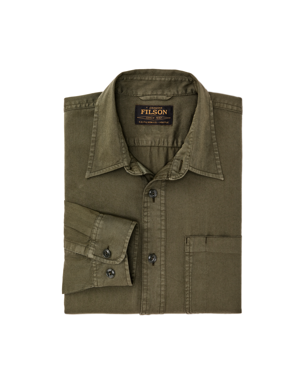 Alternate view of the Filson 4.5-oz. Twill Shirt - Military Olive