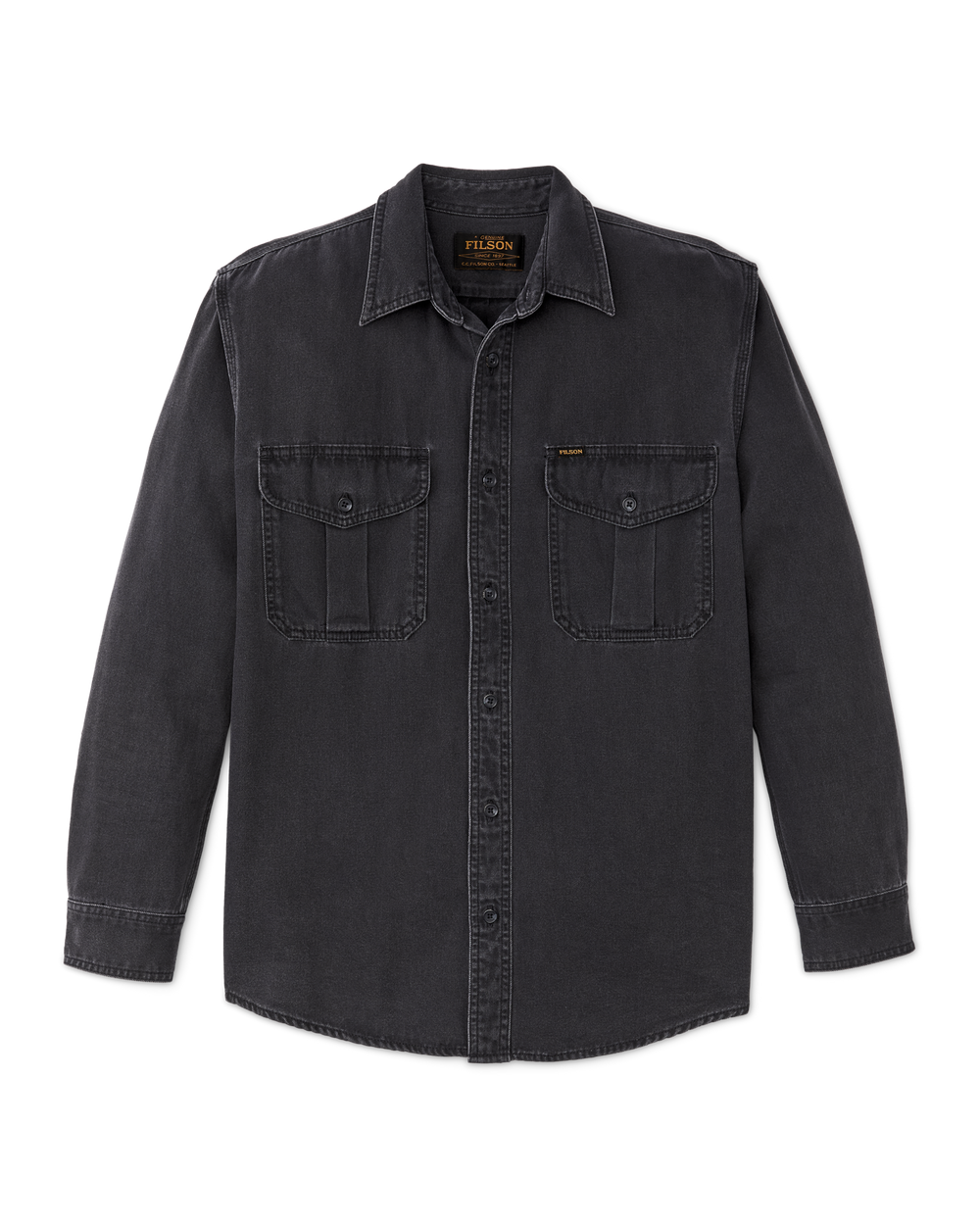 Front-facing image of the Filson Denim Guide Shirt - Black