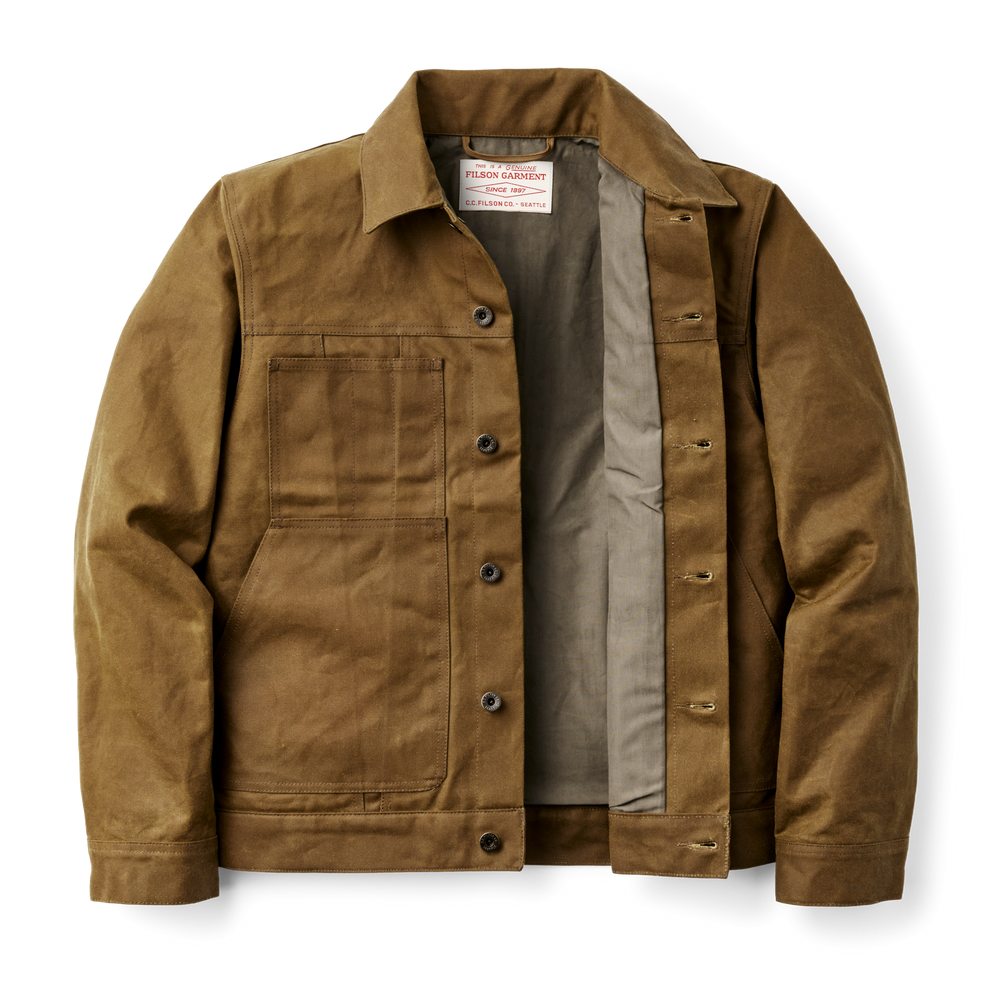 Alternate view of the Filson Tin Cloth Short Lined Cruiser Jacket - Dark Tan