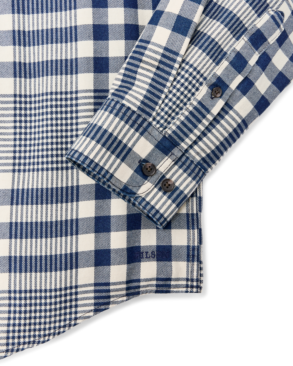 Alternate view of the Filson Lightweight Alaskan Guide Shirt - Indigo Multi Plaid