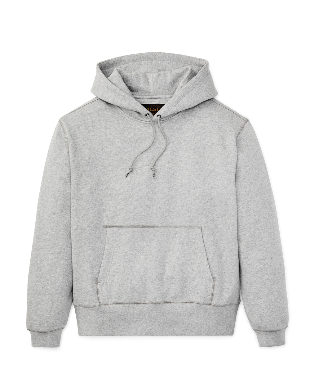 Front-facing image of the Filson 14-oz. Heritage Fleece Hoodie - Gray Heather