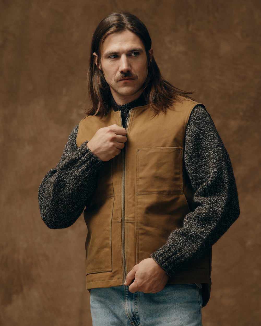 Tin Cloth Insulated Work Vest - Dark Tan