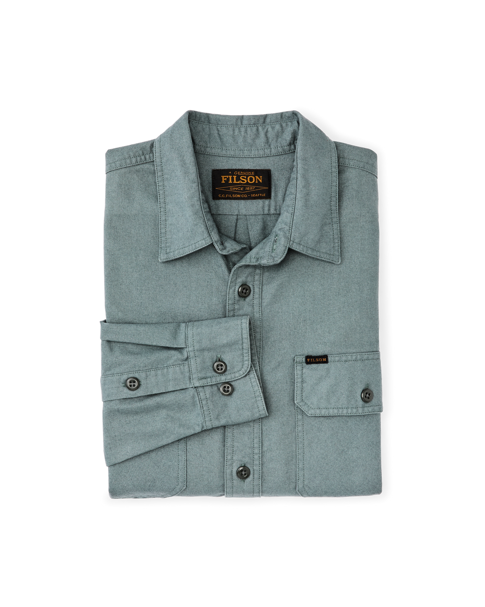 Alternate view of the Filson Field Flannel Shirt - Balsam Green
