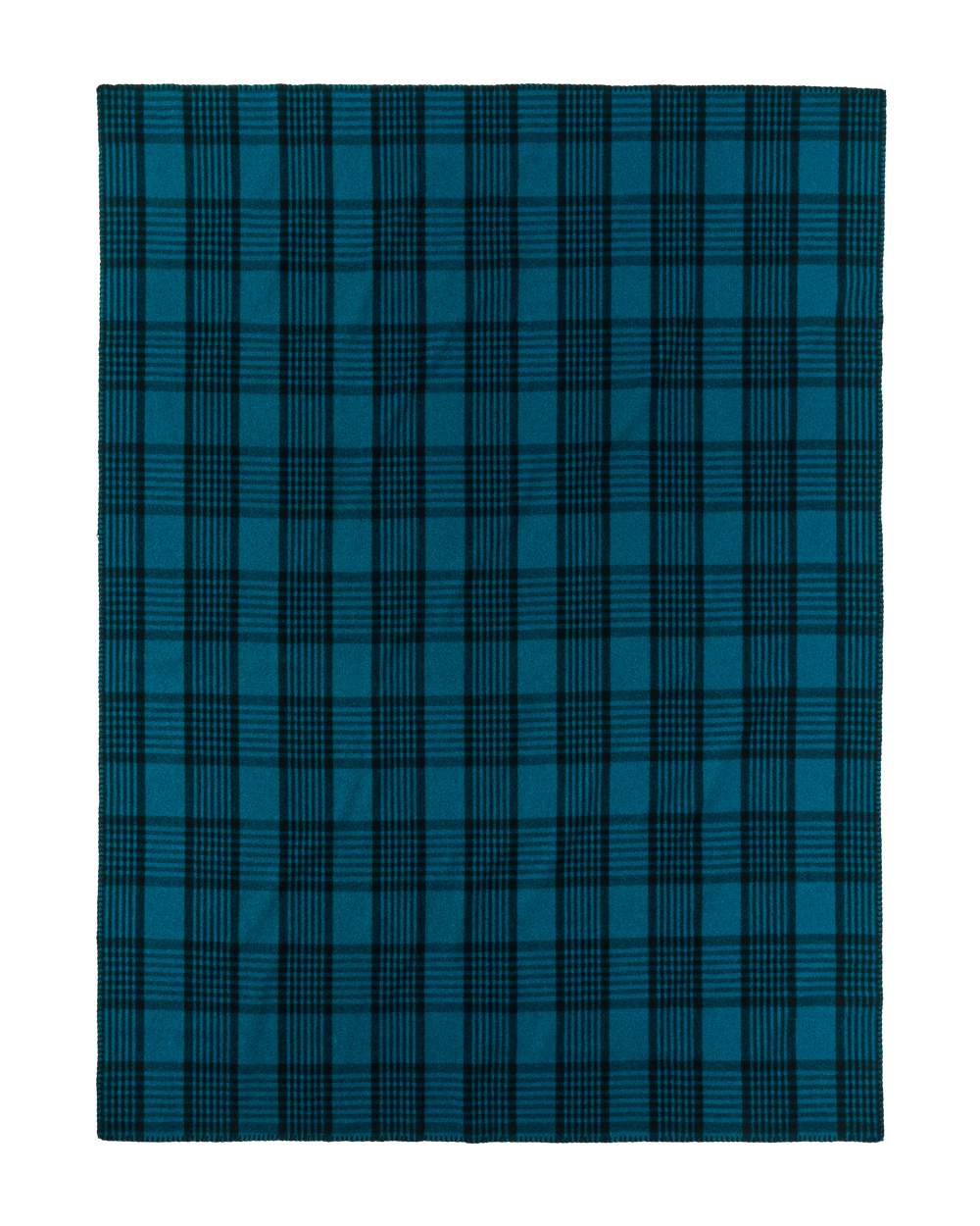 Mackinaw Wool  Blanket - Blue / Black Plaid