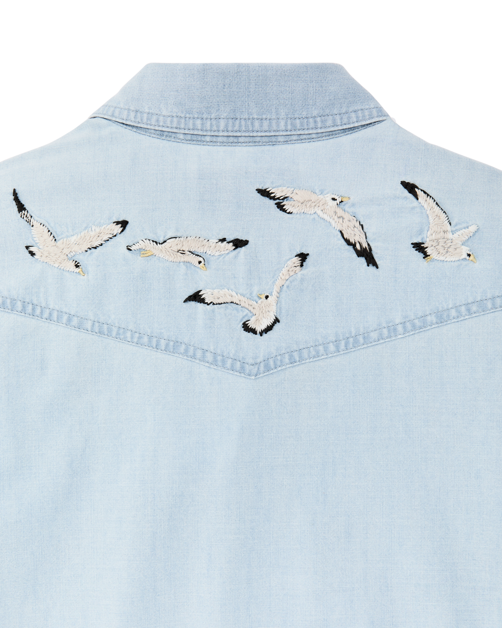 Alternate view of the Filson Women's Embroidered Western Shirt - Light Indigo