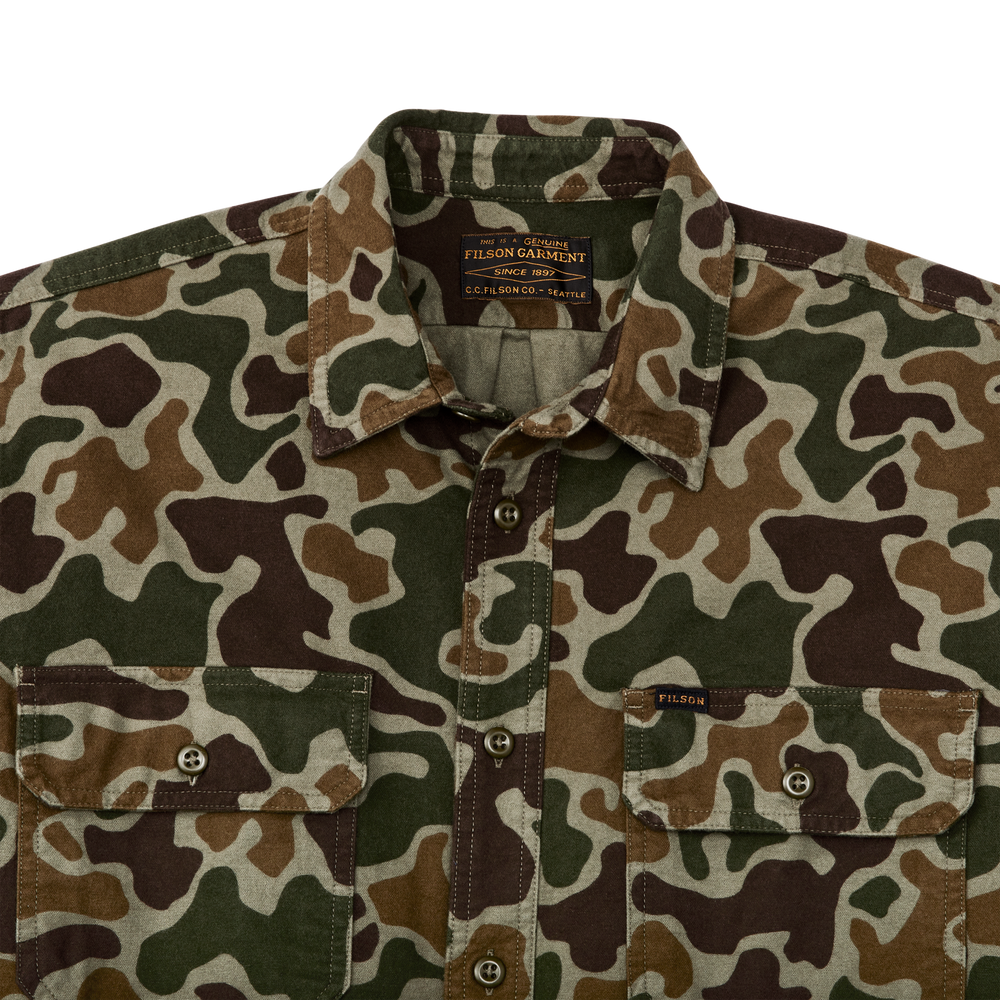 Alternate view of the Filson Field Flannel Shirt - Frog Camo