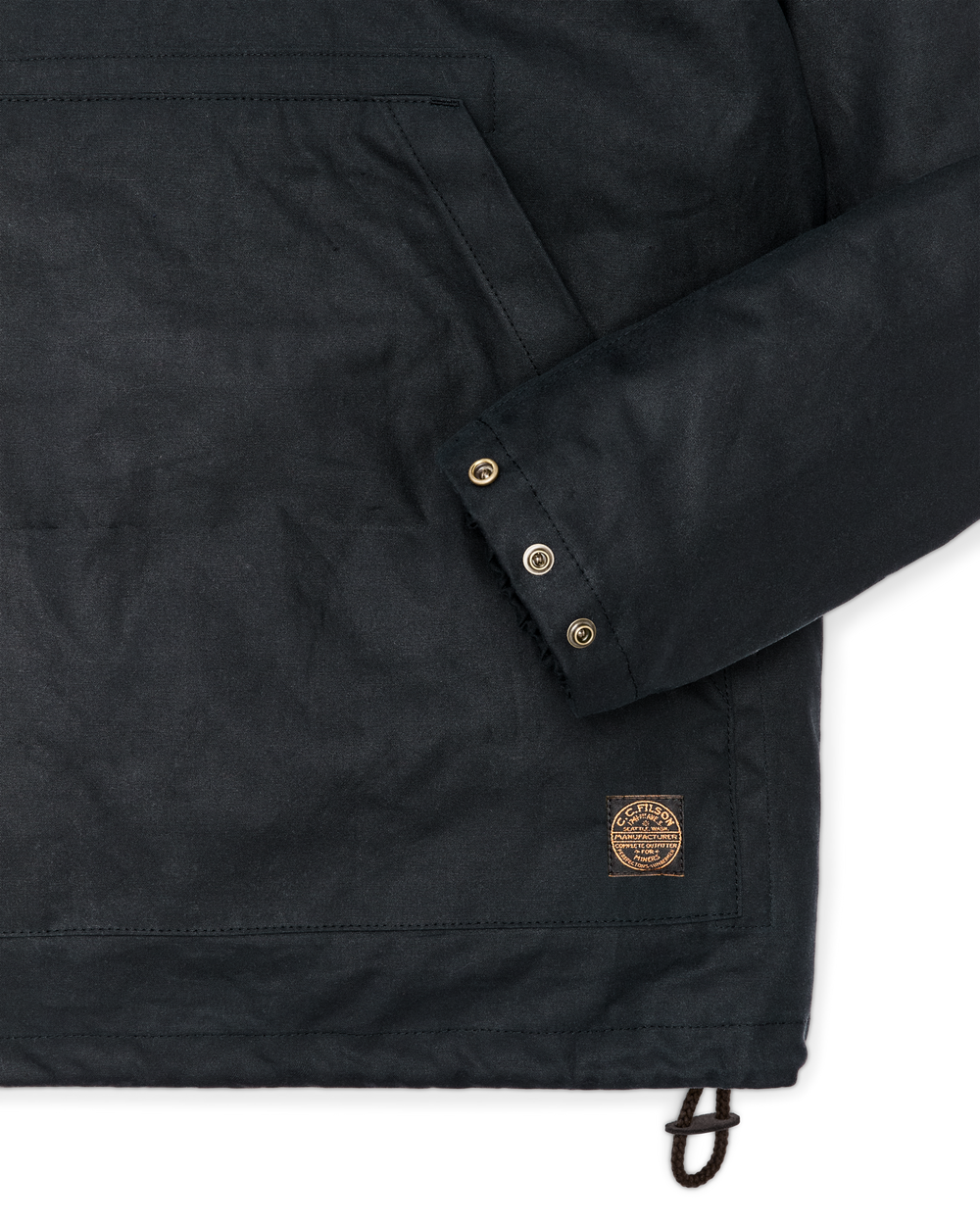 Alternate view of the Filson Shelter Cloth Waxed Anorak - Harbor Blue