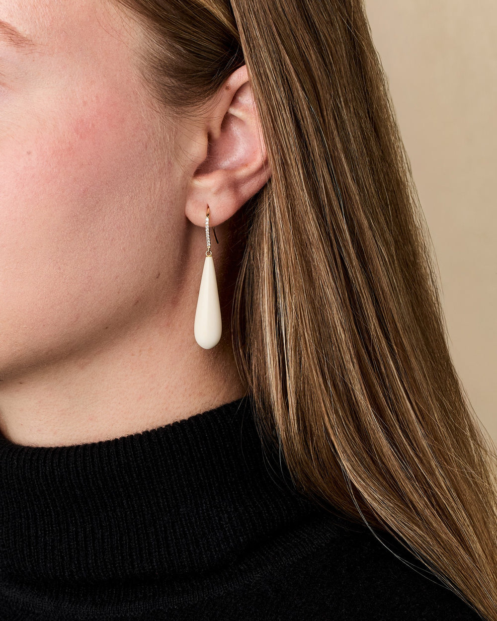 Ivory Jacks Mammoth Drop Diamond Pave Earrings - 14kyg