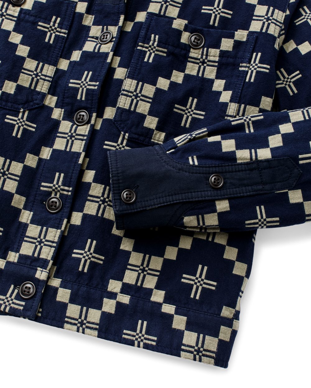 Alternate view of the Filson Women's Colchuck Short Jacket - Navy / Sage Jacquard