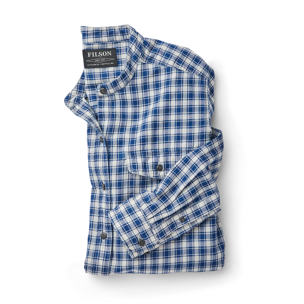 Women's Kadin Island Shirt - Indigo/cream Plaid