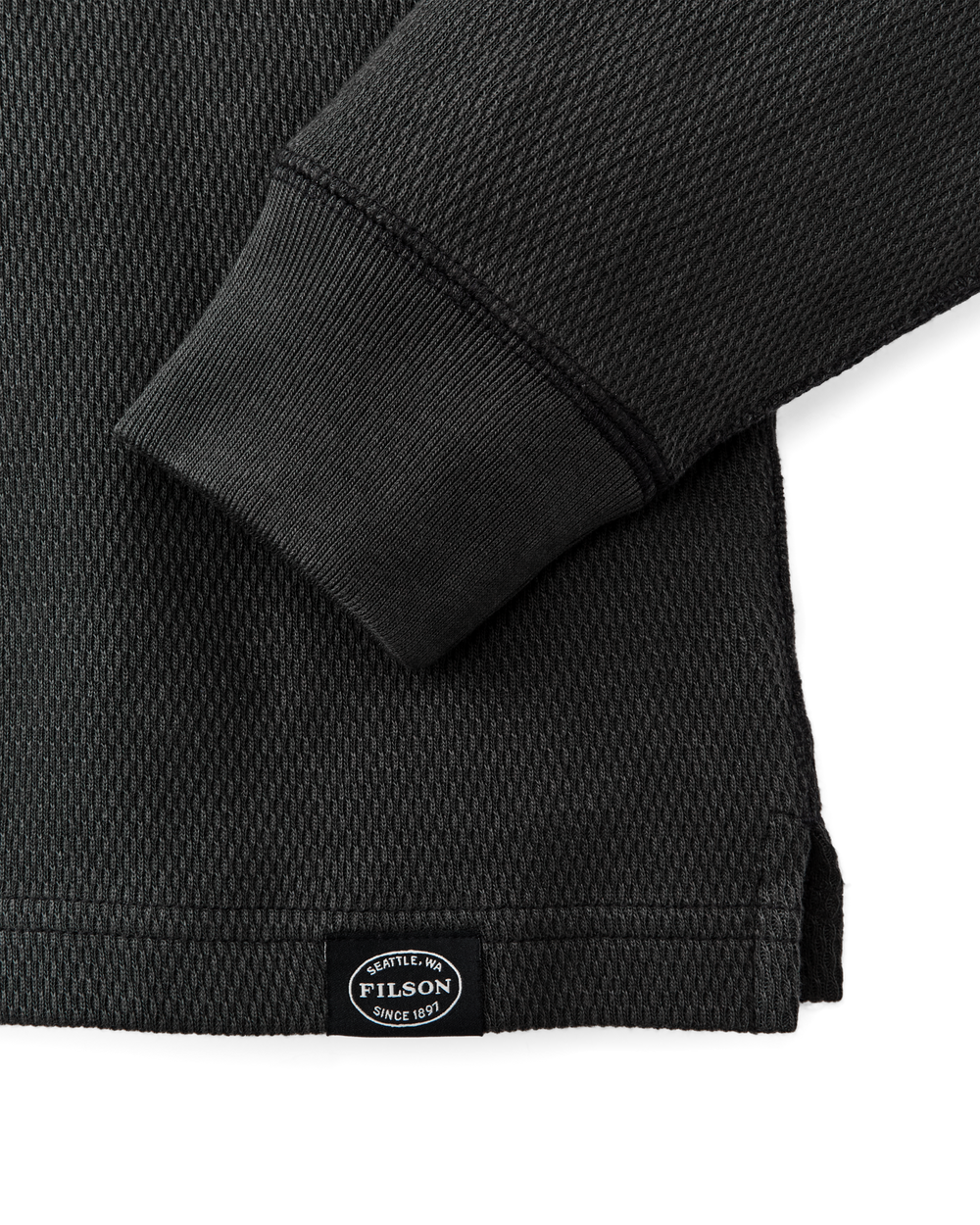 Alternate view of the Filson Waffle Knit Thermal Crewneck - Faded Black