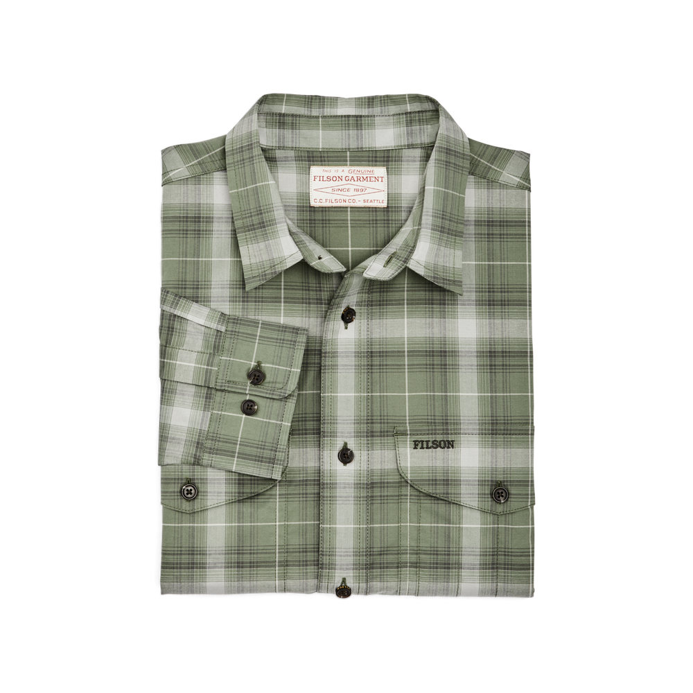 Alternate view of the Filson Twin Lakes Sport Shirt - Green / Gray Ombre Plaid