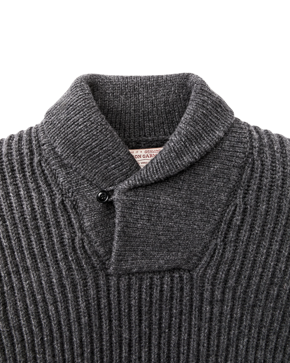 Bristol Shawl Neck Sweater  - Gray Heather / Dark Charcoal Stripe