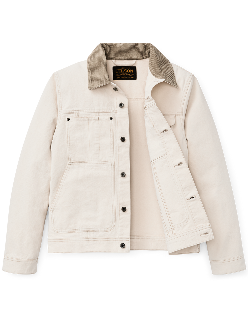Alternate view of the Filson Rustic Canvas Short Cruiser Jacket - Natural Seed