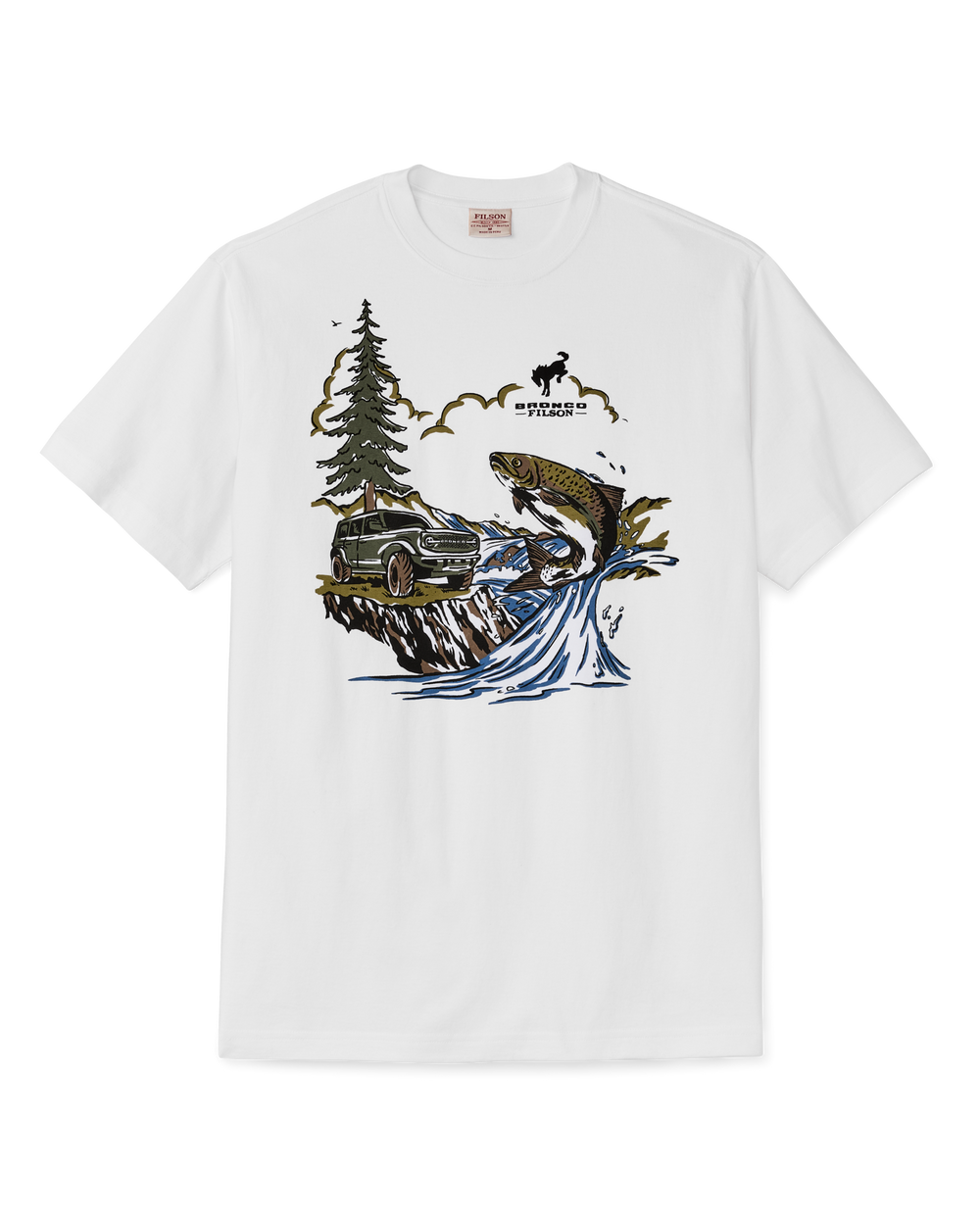 Bronco Filson Trout Graphic T-Shirt - Bright White