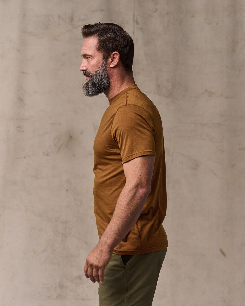 image of a model wearing Filson's Wool-blend Upf T-shirt - Whiskey