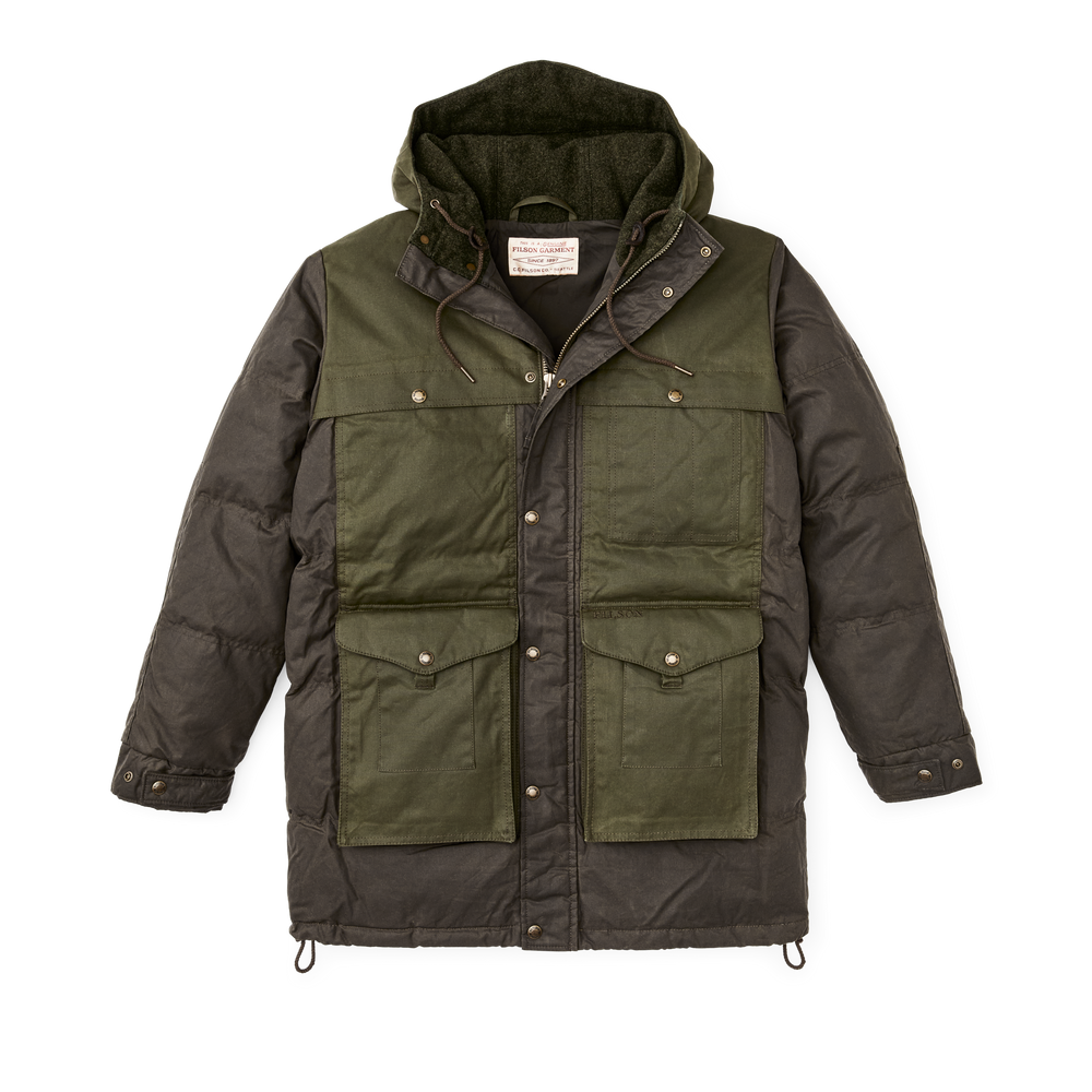 Front-facing image of the Filson Down Cruiser Parka - Otter Green