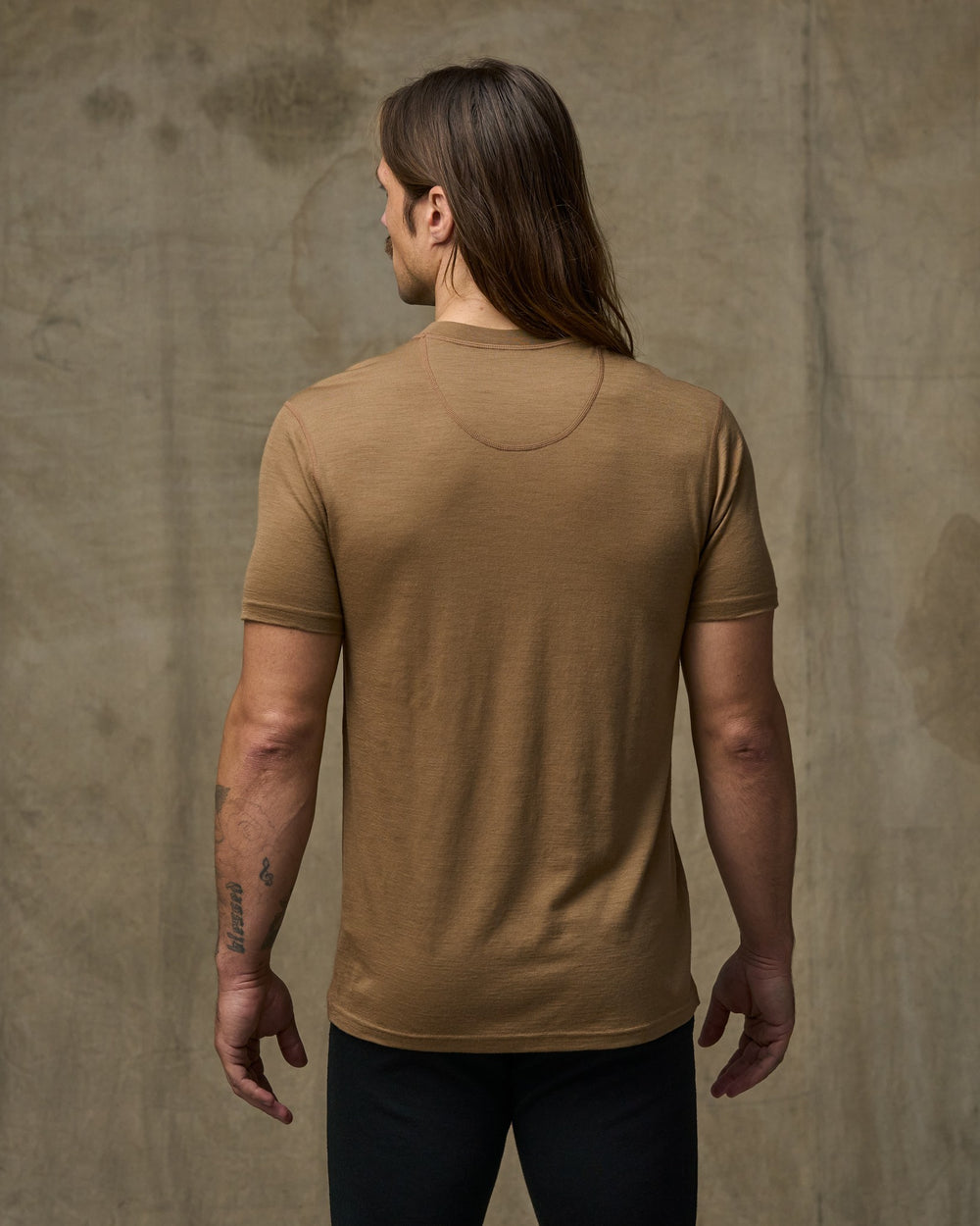 210g Merino Wool Short Sleeve Crewneck T-Shirt - Rugged Tan