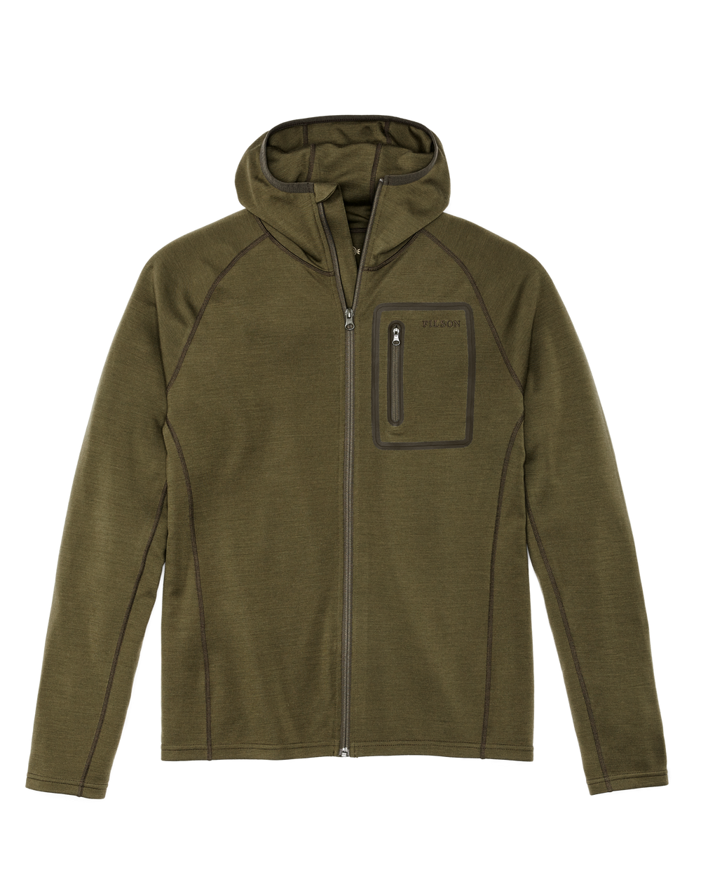 400g Merino Wool Hoodie - Dark Olive