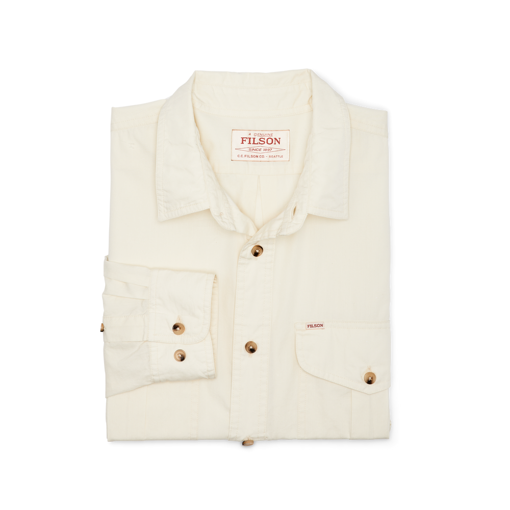 Alternate view of the Filson Filson's Washed Feather Cloth Shirt - Ivory