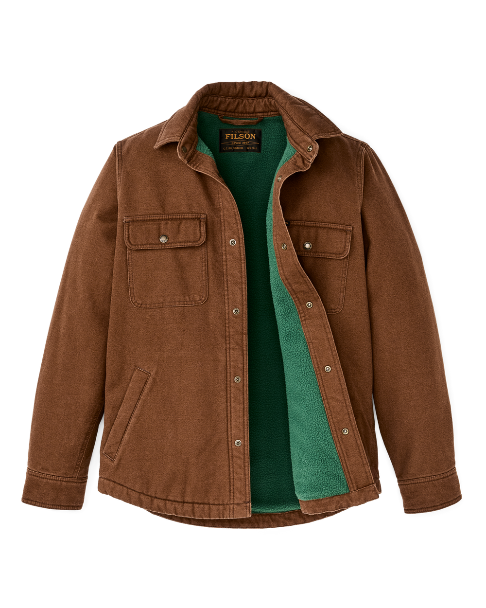 Fleece Lined Jac-shirt - Brown