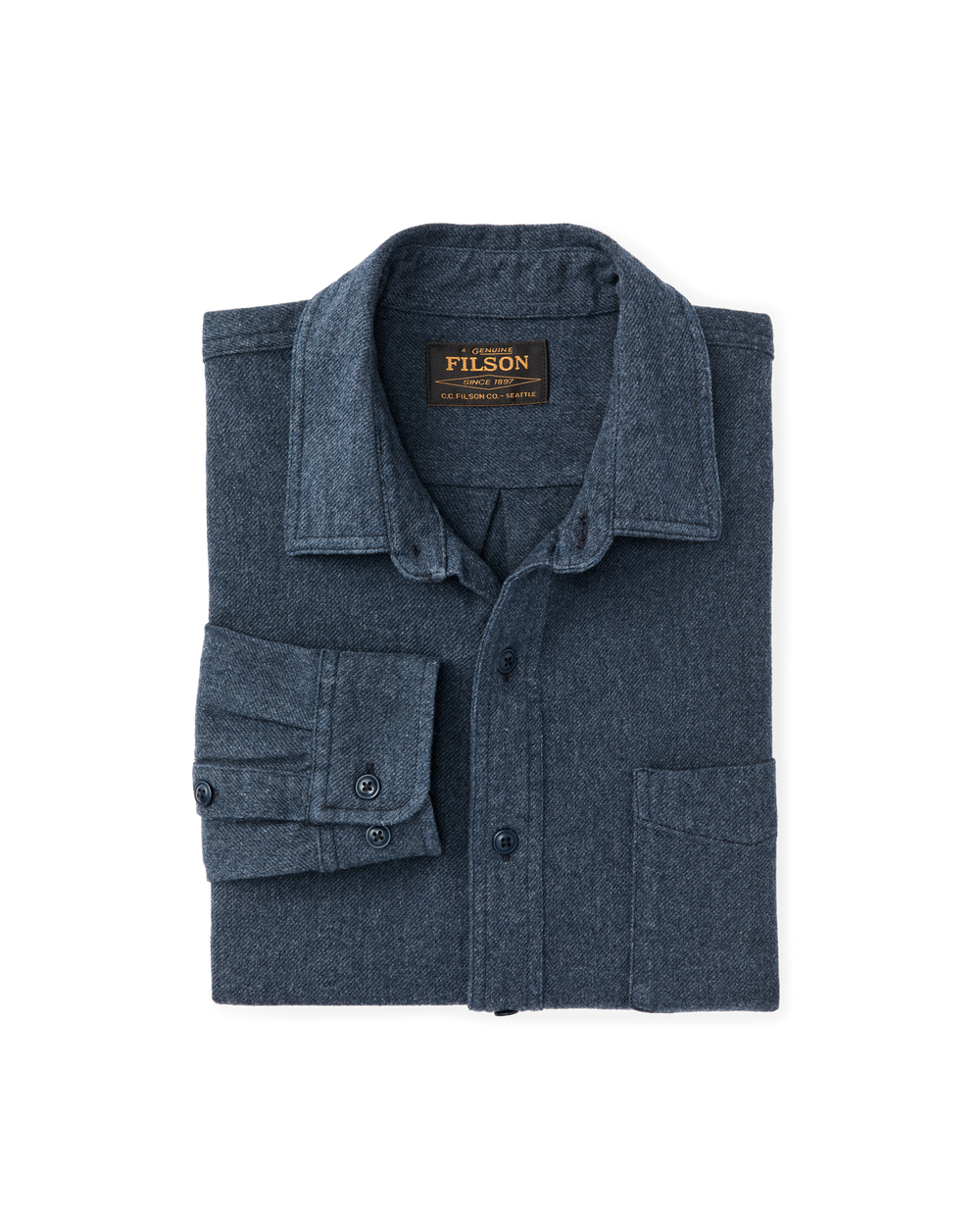 Alternate view of the Filson Rustic Flannel Shirt - Blue Heather