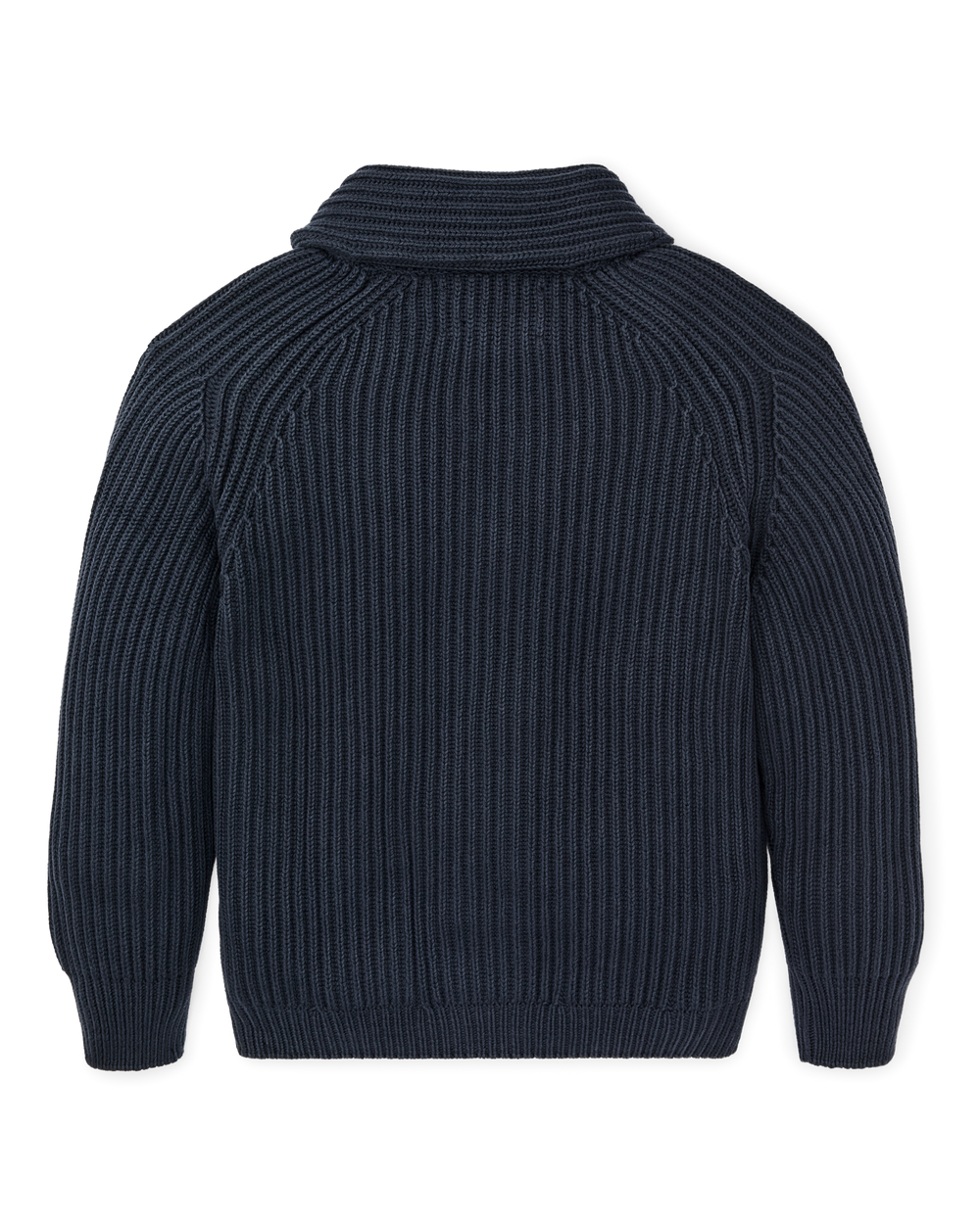 Fisherman Rib Cotton Cardigan - Navy
