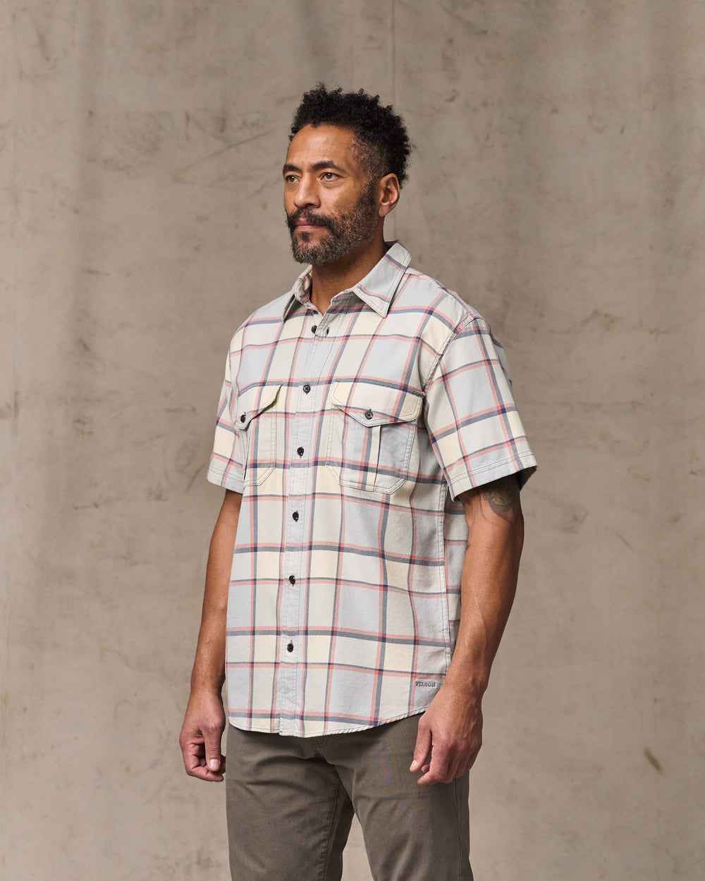 Short Sleeve Lightweight Alaskan Guide Shirt - Light Blue / Tan Plaid