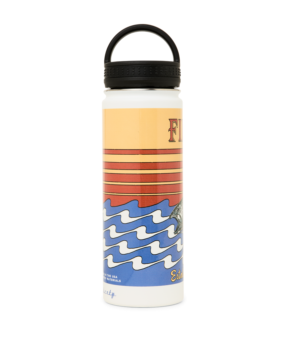 Insulated Water Bottle - White / Dusk Fish