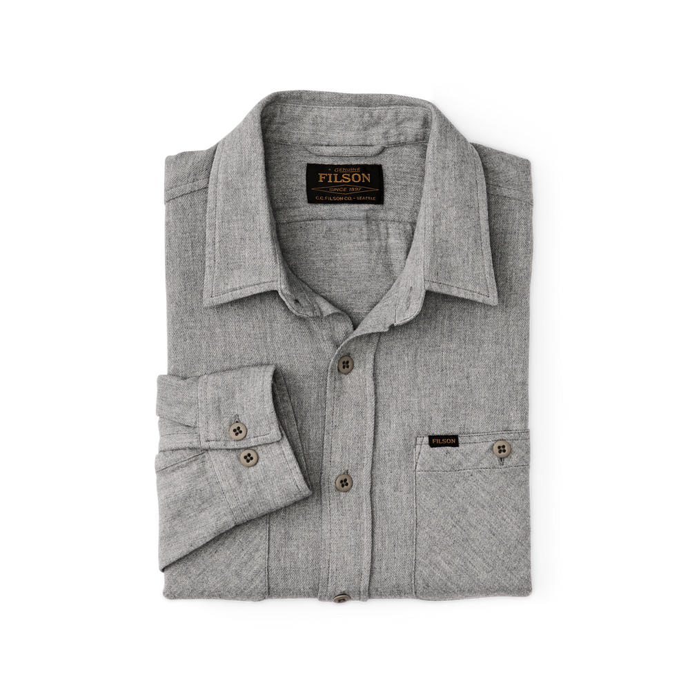 Alternate view of the Filson The Rangeland Flannel Shirt - Light Heather Gray