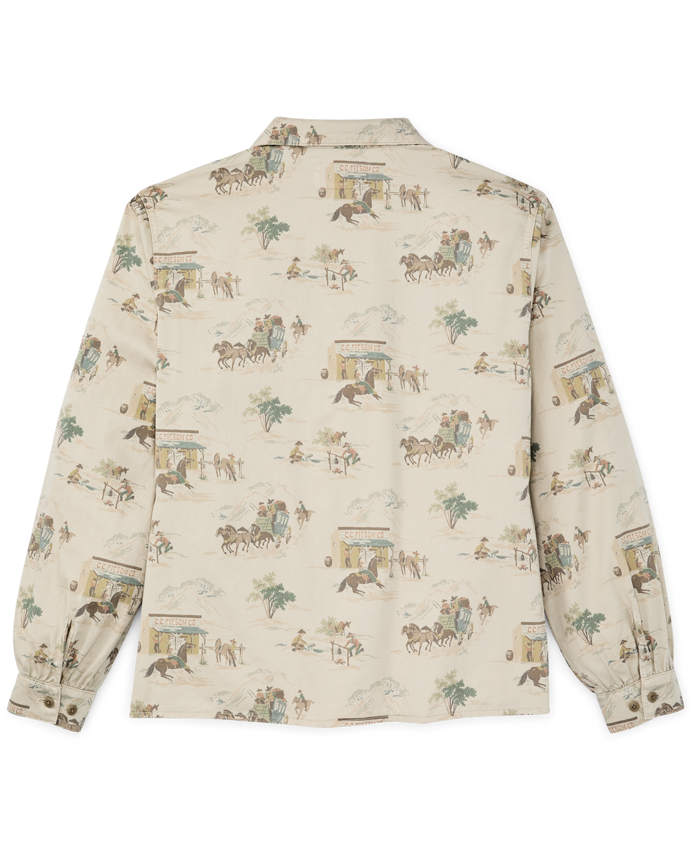 Alternate view of the Filson Women's Long Sleeve Twill Camp Shirt - Desert Green / Print