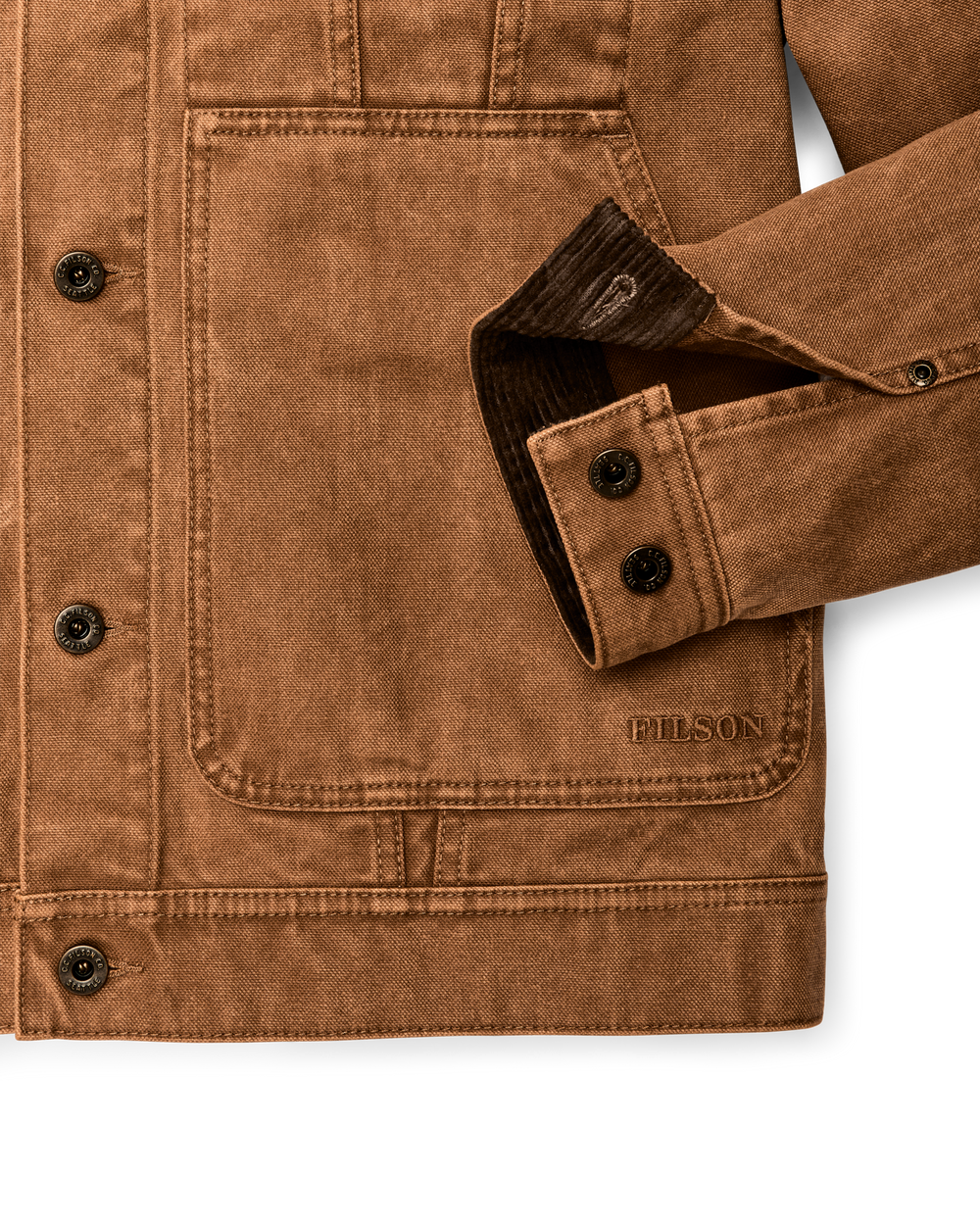 Alternate view of the Filson Rustic Canvas Short Cruiser Jacket - Whiskey